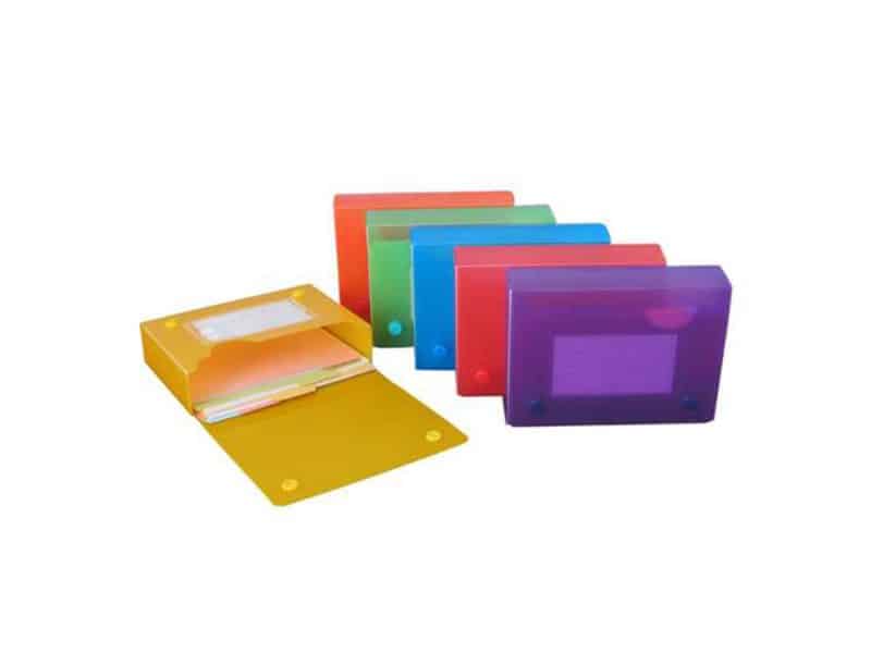 Boîtier VLB pour fiches 4x6" poly givré couleurs assorties
