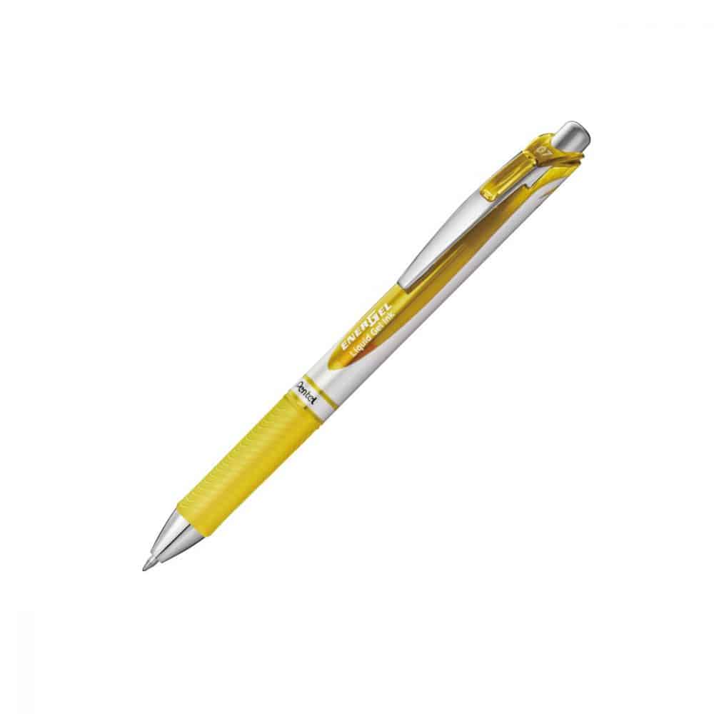 Stylo rétractable Pentel Energel 0.7 - jaune