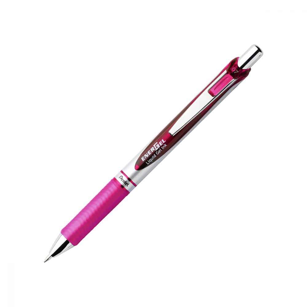 Stylo à bille rétractable Pentel Energel 0.7 - rose