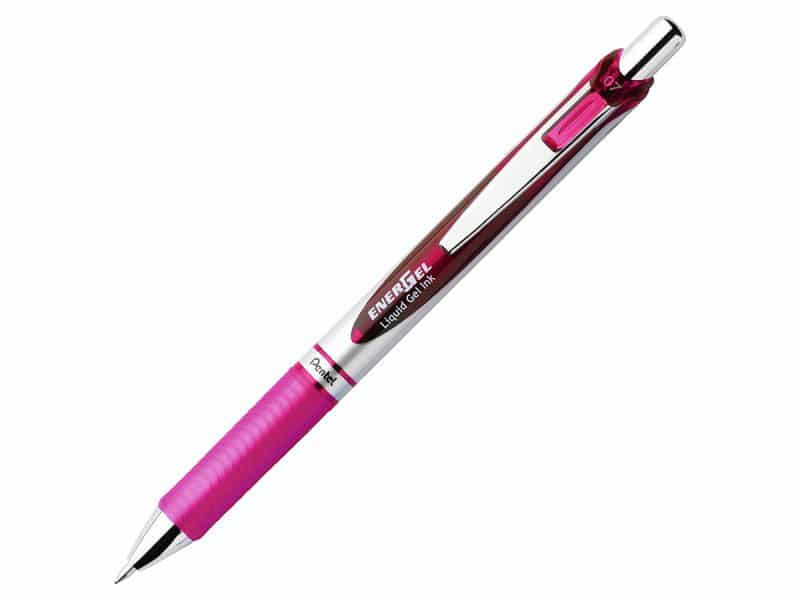 Stylo à bille rétractable Pentel Energel 0.7 - rose