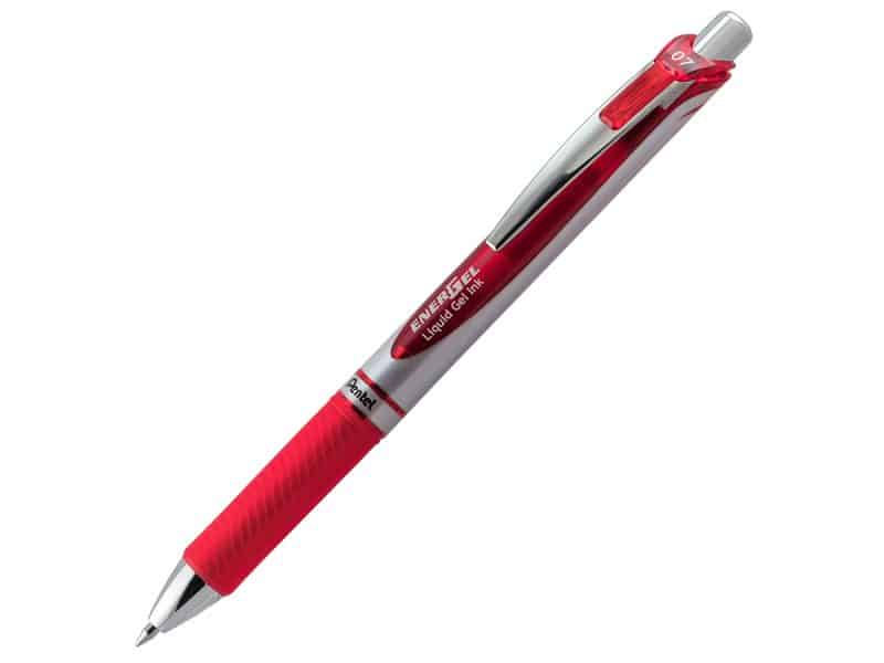 stylo energel rétractable 0.7 rouge