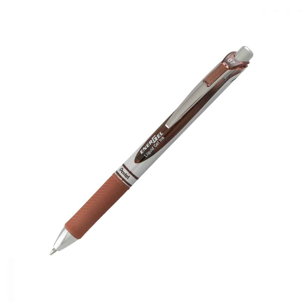 Stylo rétractable Pentel Energel 0.7 - brun
