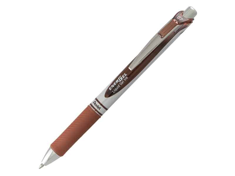Stylo rétractable Pentel Energel 0.7 - brun