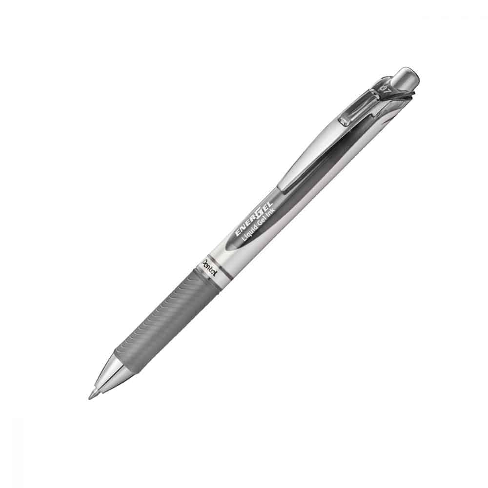 Stylo rétractable Pentel Energel 0.7 - gris