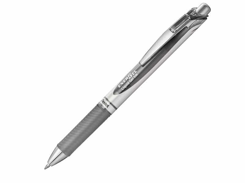 Stylo rétractable Pentel Energel 0.7 - gris