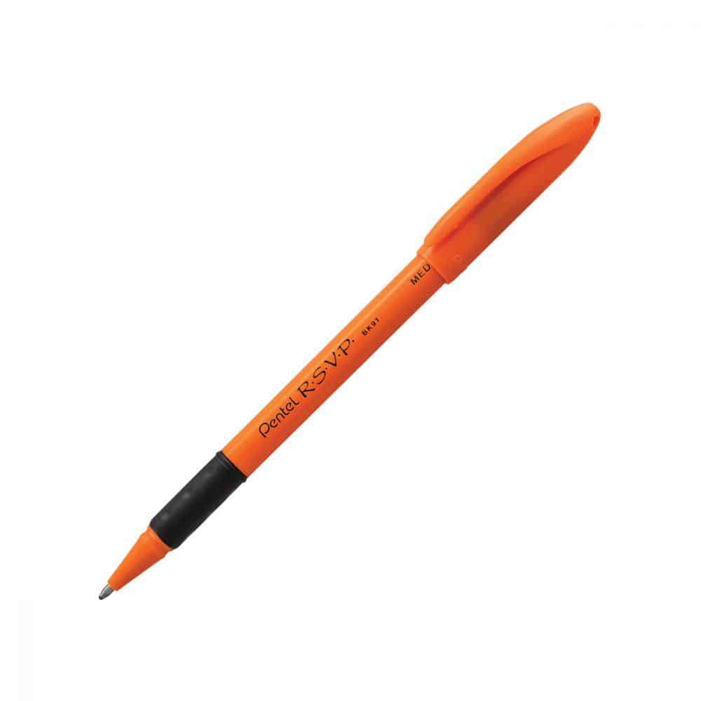 Stylo Pentel RSVP Safety 1.0 - crayon orange, encre noire