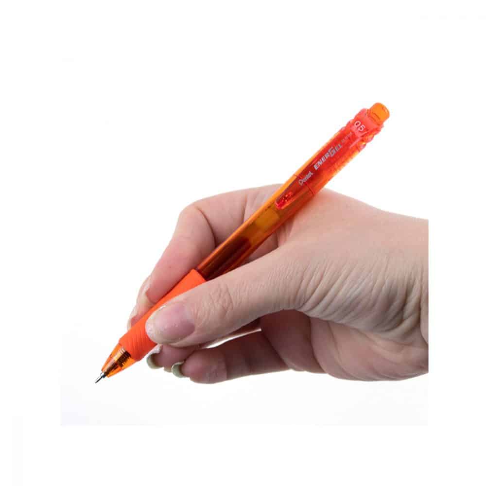 Stylo rétractable Pentel Energel-X 0.5 aiguille - orange