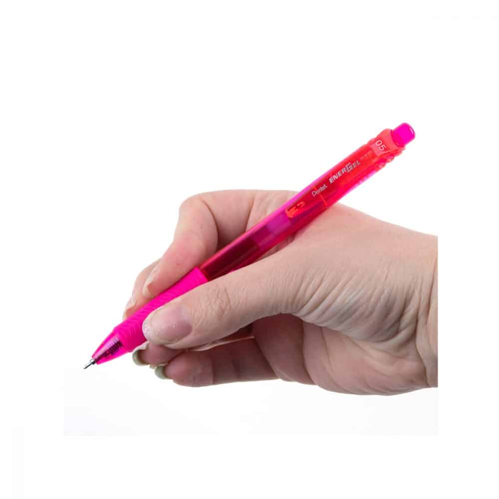 Stylo rétractable Pentel Energel-X 0.5 aiguille - rose