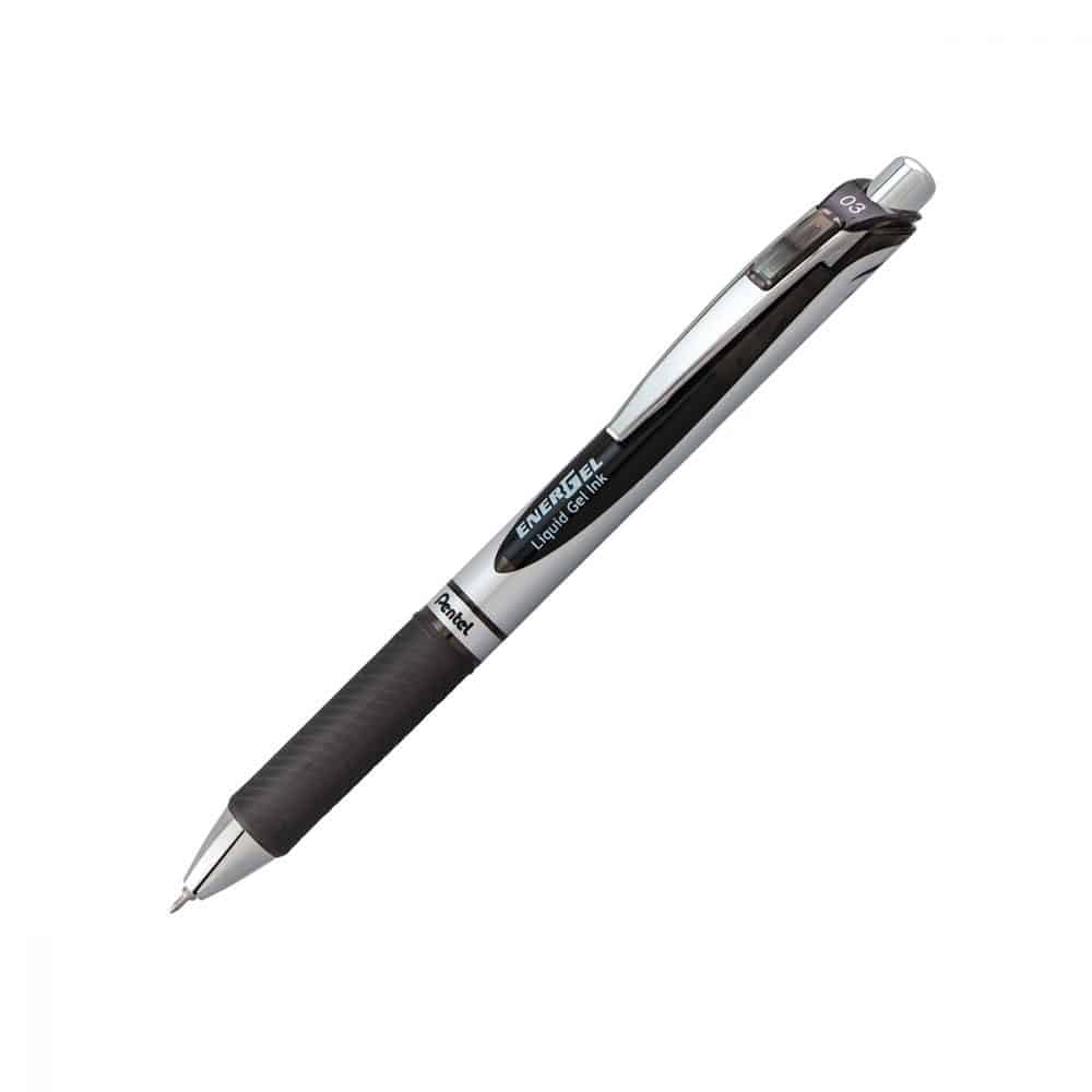 Stylo rétractable Pentel Energel 0.3 - noir