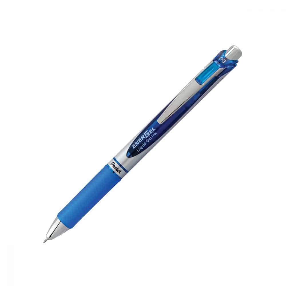 Stylo rétractable Pentel Energel 0.3 aiguille - bleu
