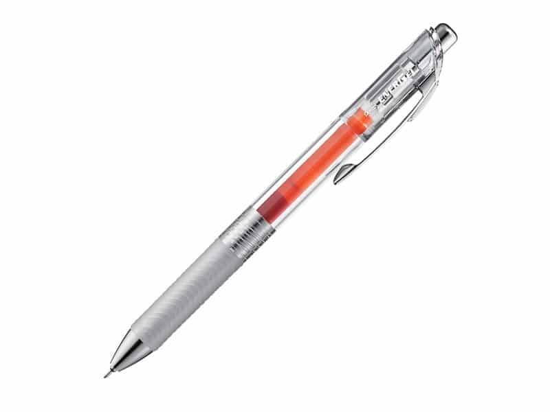Stylo rétractable Pentel Energel Infree 0.5 aiguille - orang