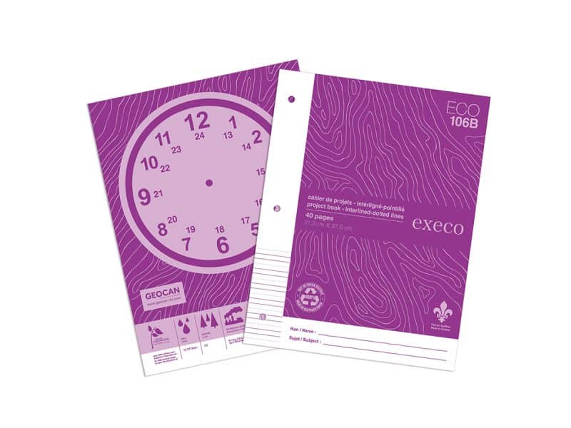 Cahier de projet écologique Execo interligné-pointillé EC106