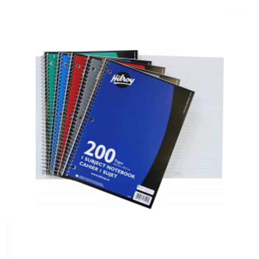 Cahier à reliure spirale Hilroy 200 pages