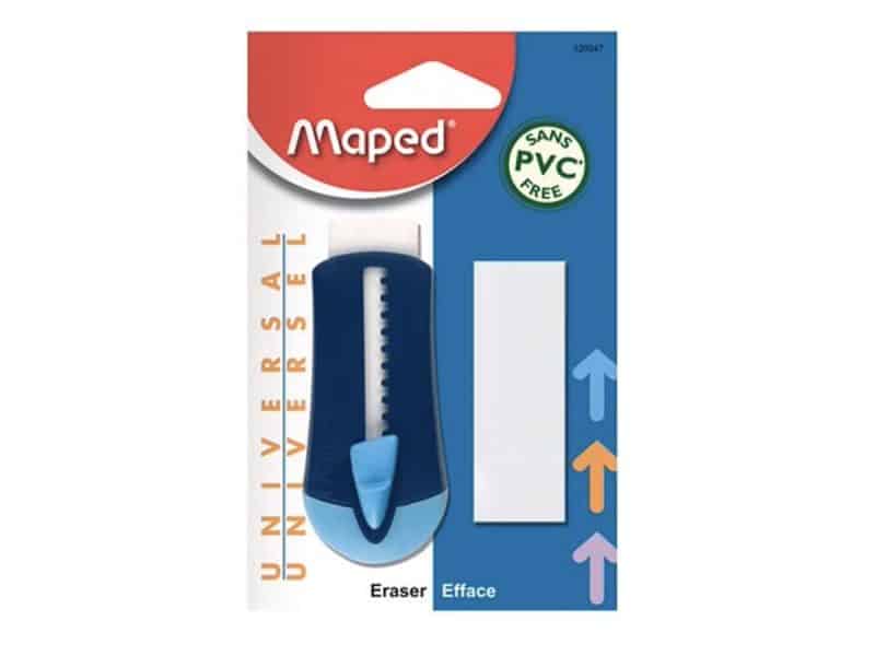 Porte gomme à effacer Maped avec 2 effaçes incluses