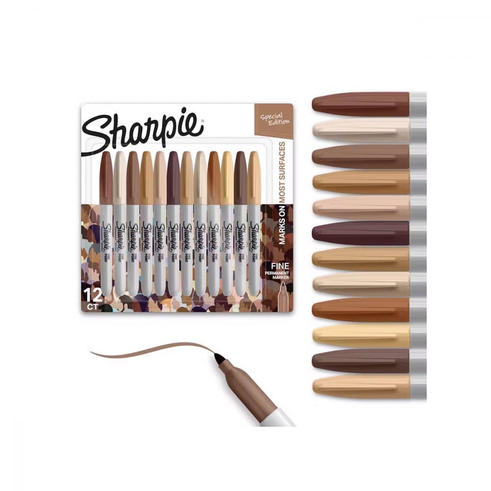 12 marqueur permanents Sharpie fins - couleurs du monde