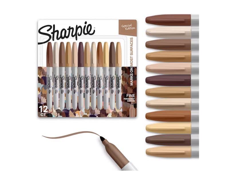 12 marqueur permanents Sharpie fins - couleurs du monde