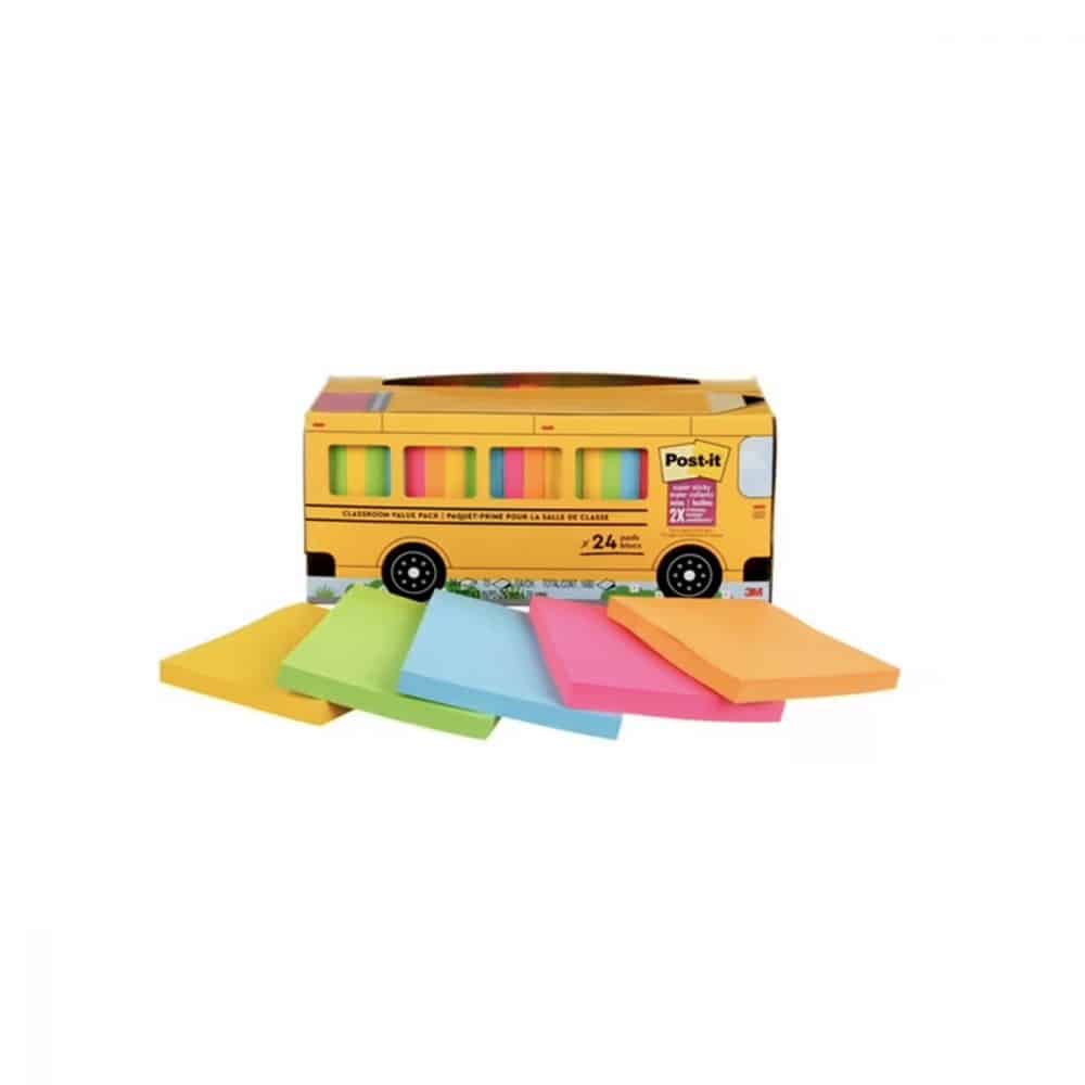 Autobus Post-it avec 24 blocs supers sticky