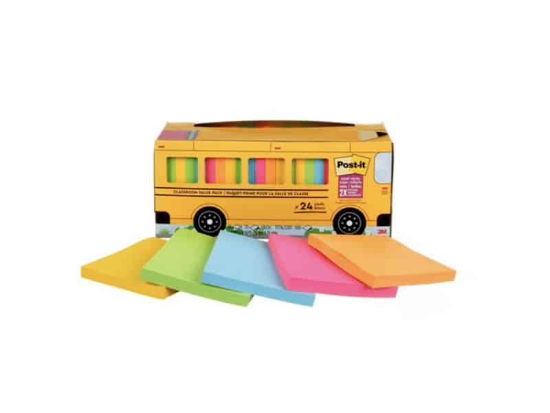 Autobus Post-it avec 24 blocs supers sticky