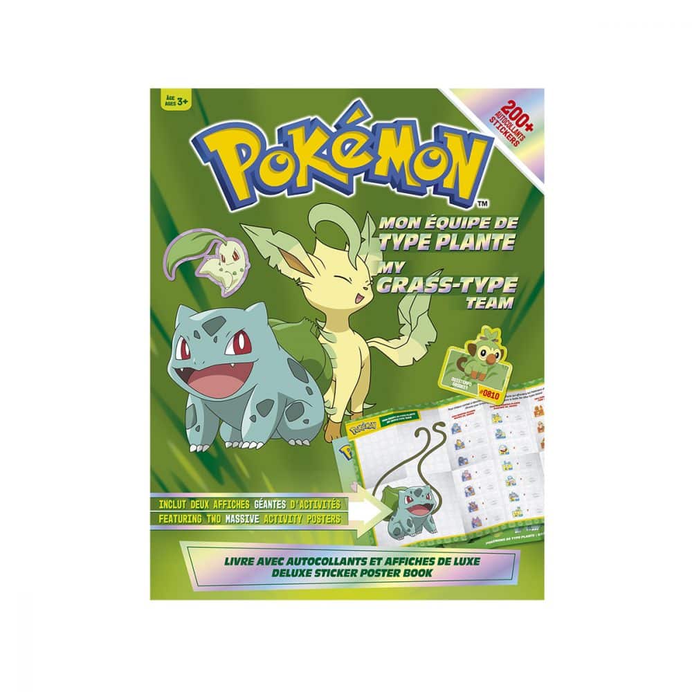 Pokémon mon équipe de type plante autocollants poster