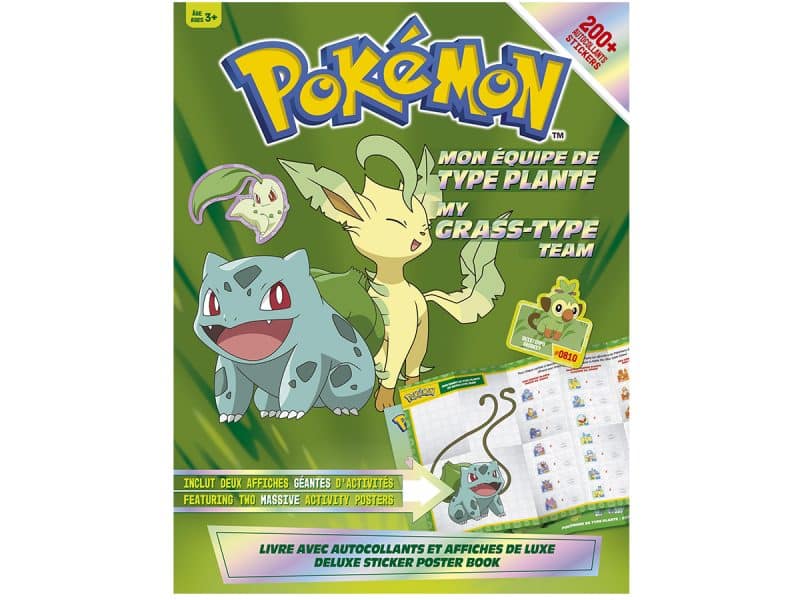 Pokémon mon équipe de type plante autocollants poster