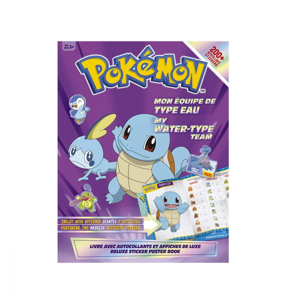 Pokémon mon équipe de type eau autocollants poster