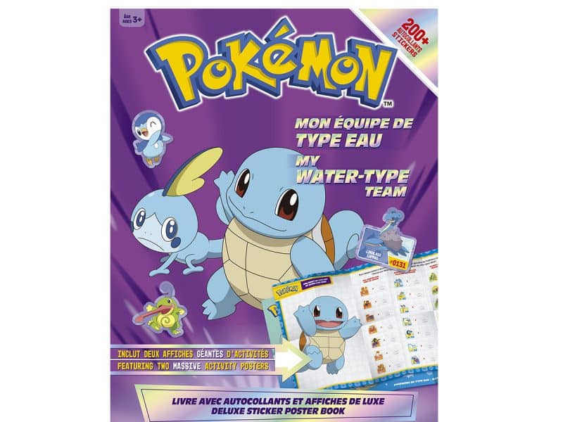 Pokémon mon équipe de type eau autocollants poster