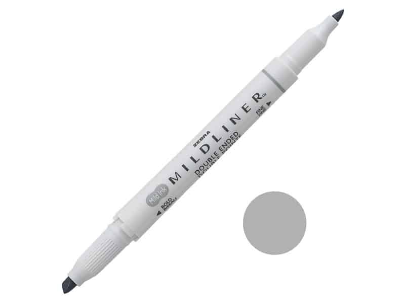 Surligneur double pointes Zebra Midliner - gris