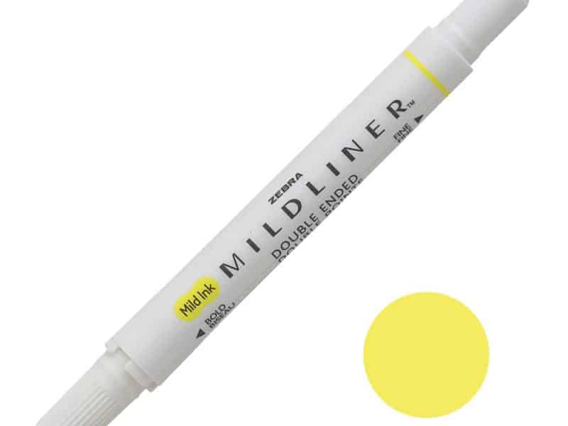 Surligneur double pointes Zebra Midliner - jaune pâle