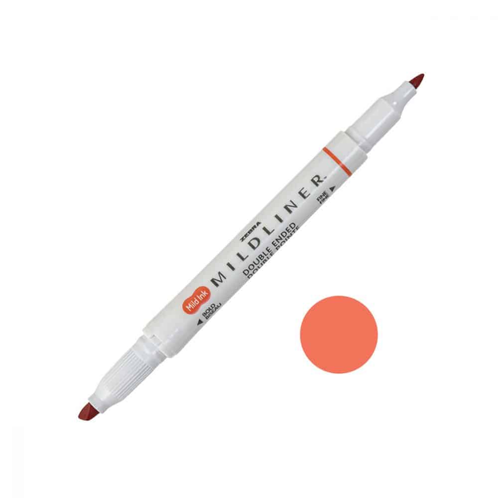Surligneur double pointes Zebra Midliner - vermillon