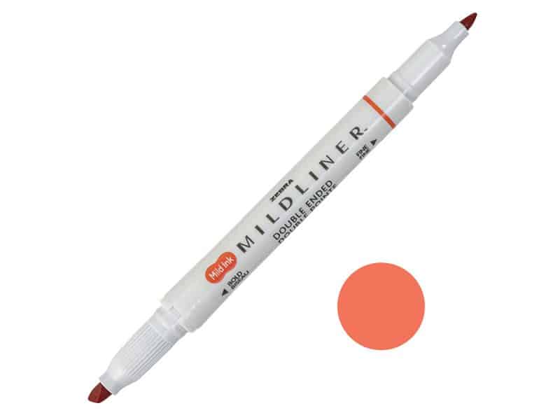 Surligneur double pointes Zebra Midliner - vermillon