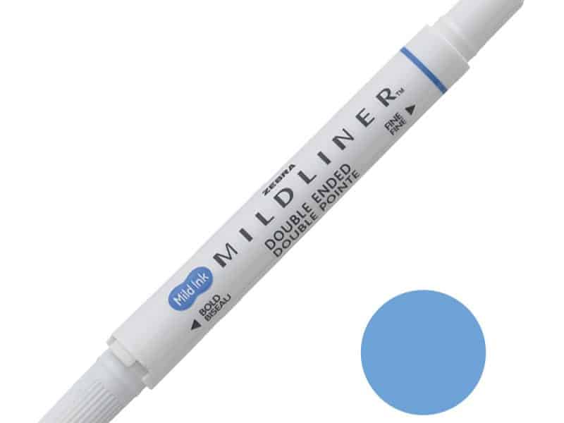 surligneur double pointe zebra bleu