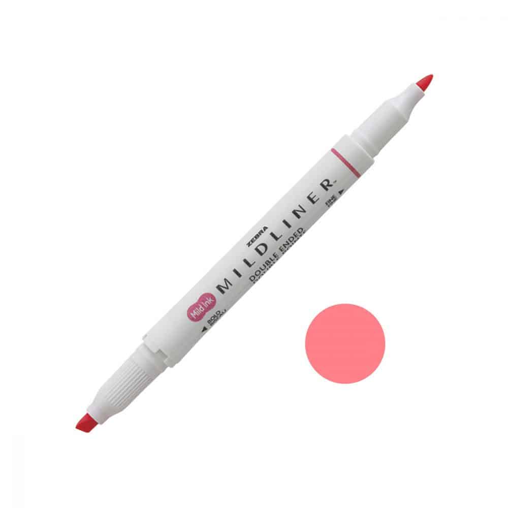 Surligneur double pointes Zebra Midliner - corail
