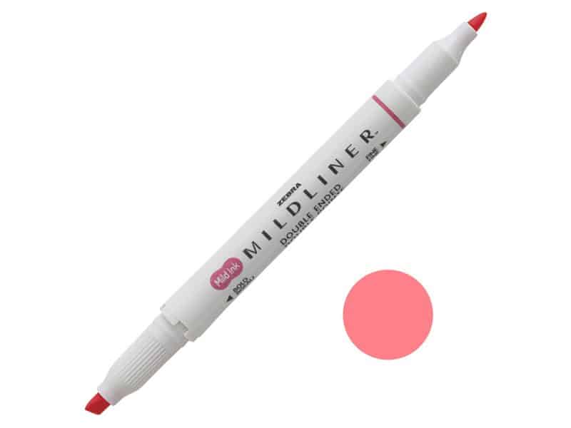 Surligneur double pointes Zebra Midliner - corail