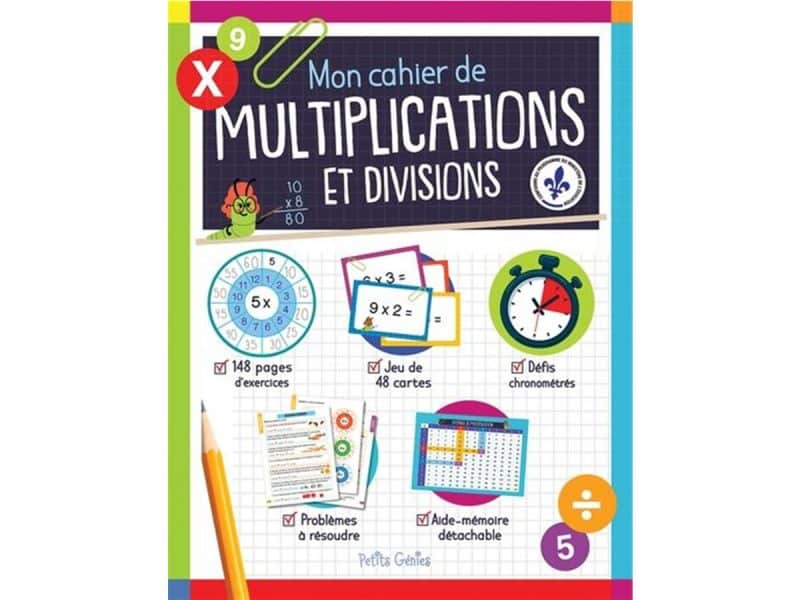 Mon cahier de multiplications et divisions