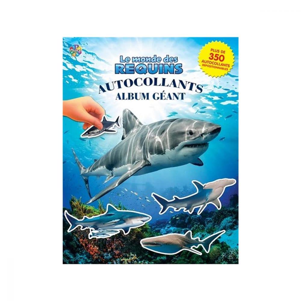 Le monde des requins Album géant autocollants