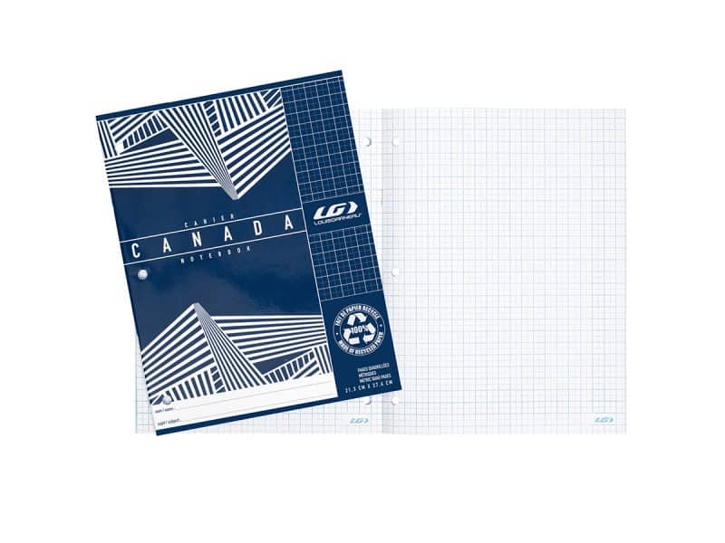 Cahier Canada LG quadrillé métrique 40 pages - bleu