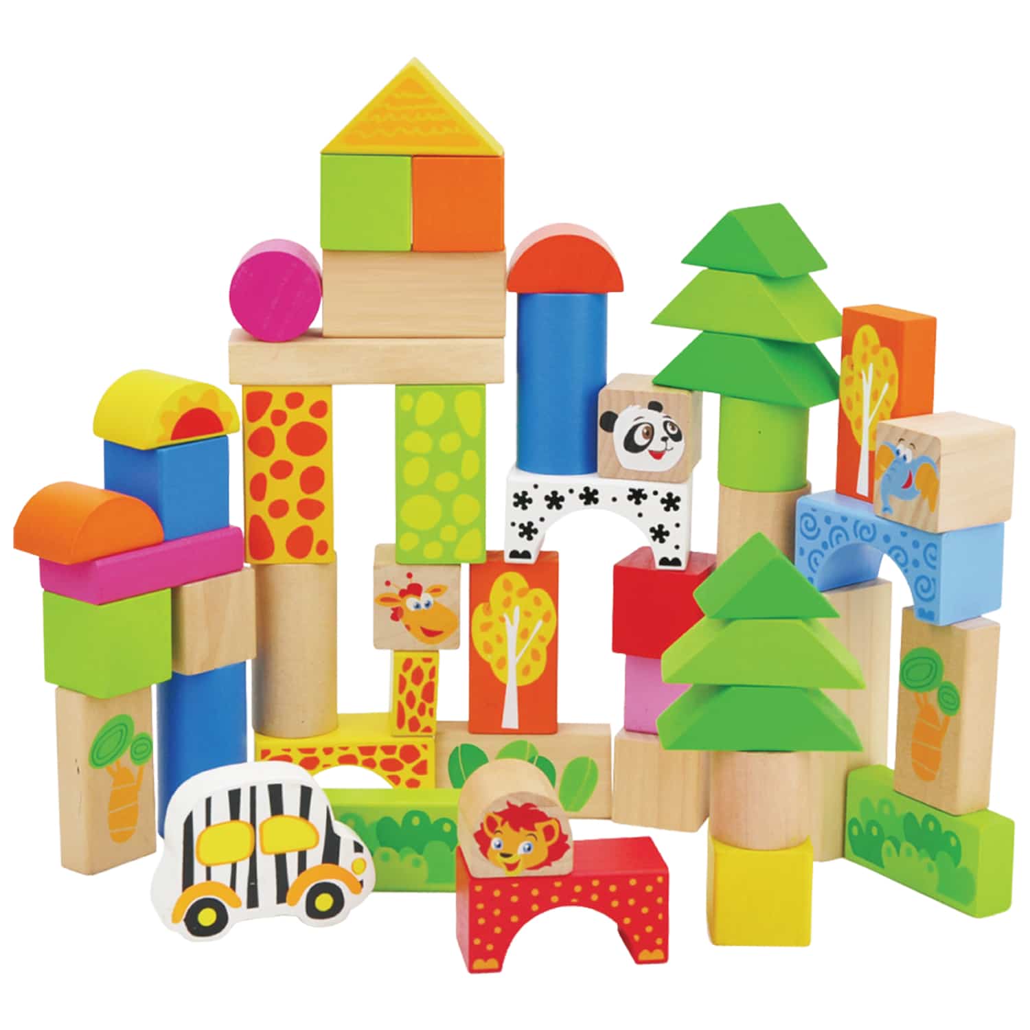 Ensemble de blocs de construction en bois 50 morceaux – Copie extra