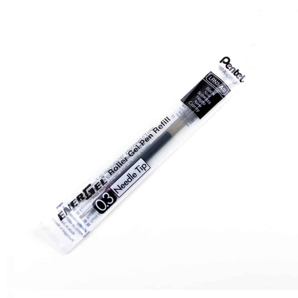 Recharge pour stylo Pentel Energel 0.3 aiguille - noir