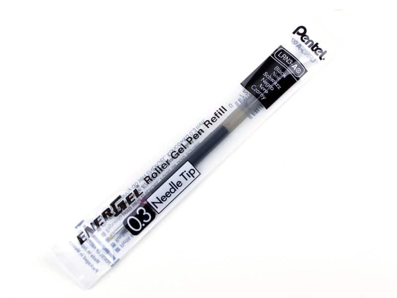 Recharge pour stylo Pentel Energel 0.3 aiguille - noir