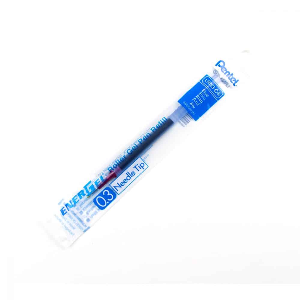 Recharge pour stylo Pentel Energel 0.3 aiguille - bleu