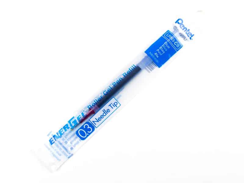 Recharge pour stylo Pentel Energel 0.3 aiguille - bleu