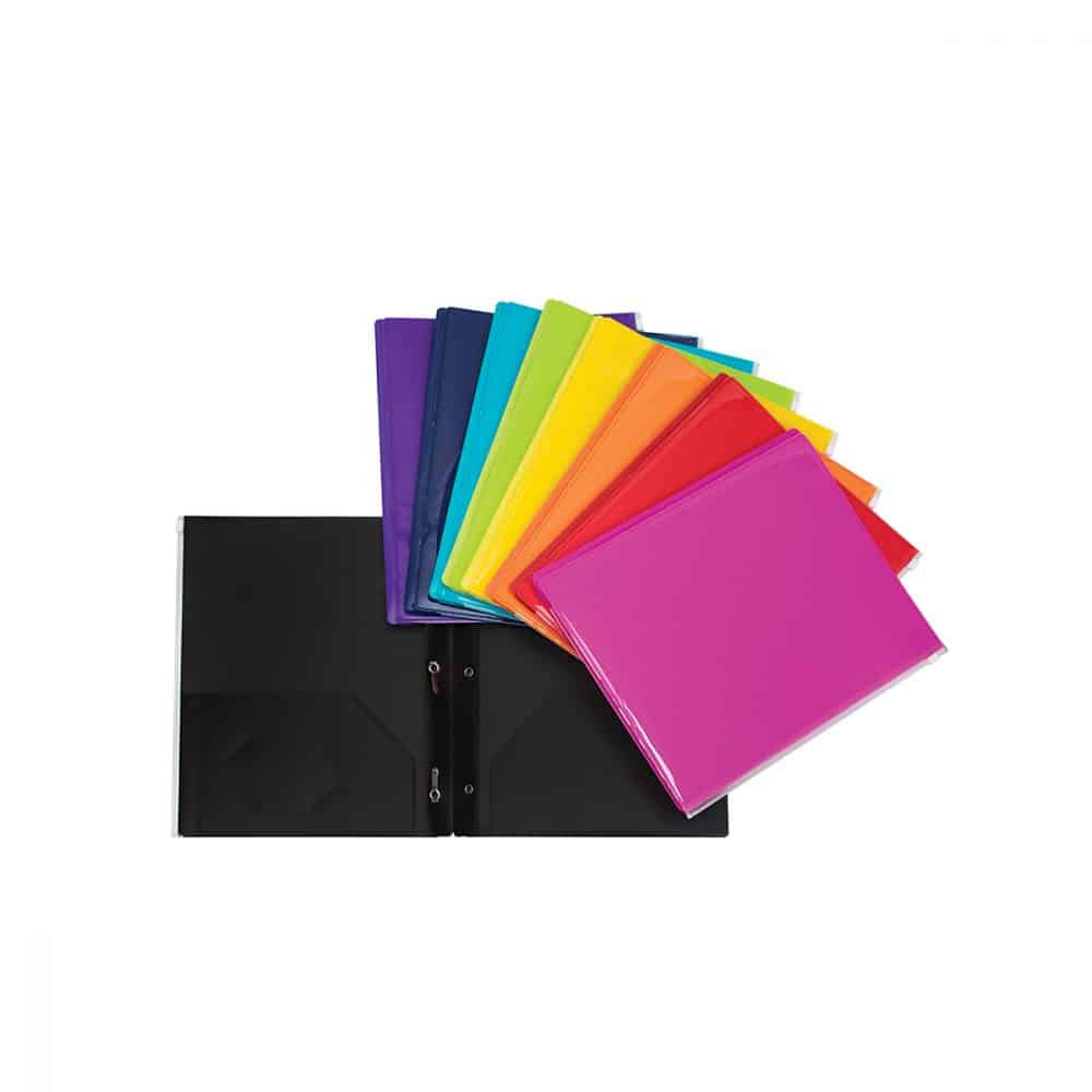 Duo-tang attaches et pochettes, pochette à zip sur dessus