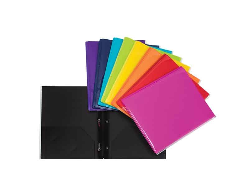 Duo-tang attaches et pochettes, pochette à zip sur dessus