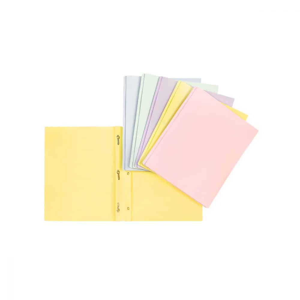 Duo-tang de plastique avec attaches Geo pastel PFDT