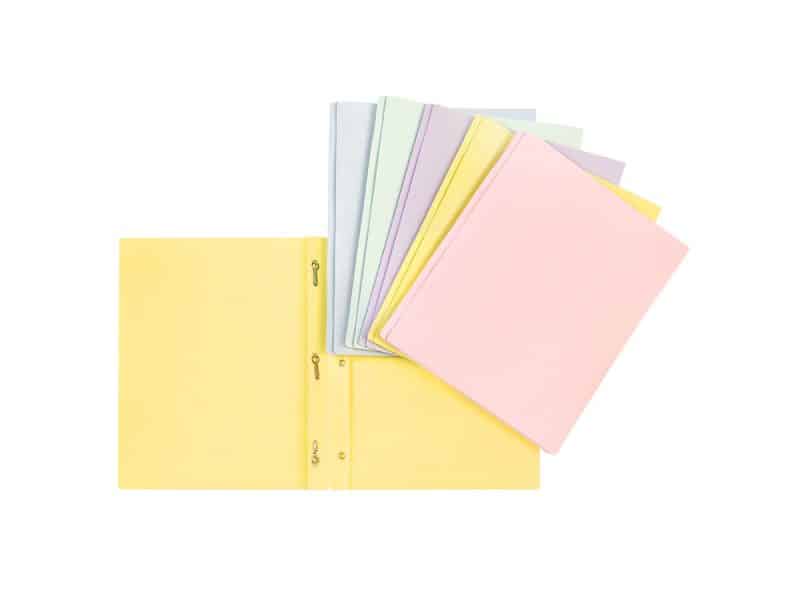 Duo-tang de plastique avec attaches Geo pastel PFDT