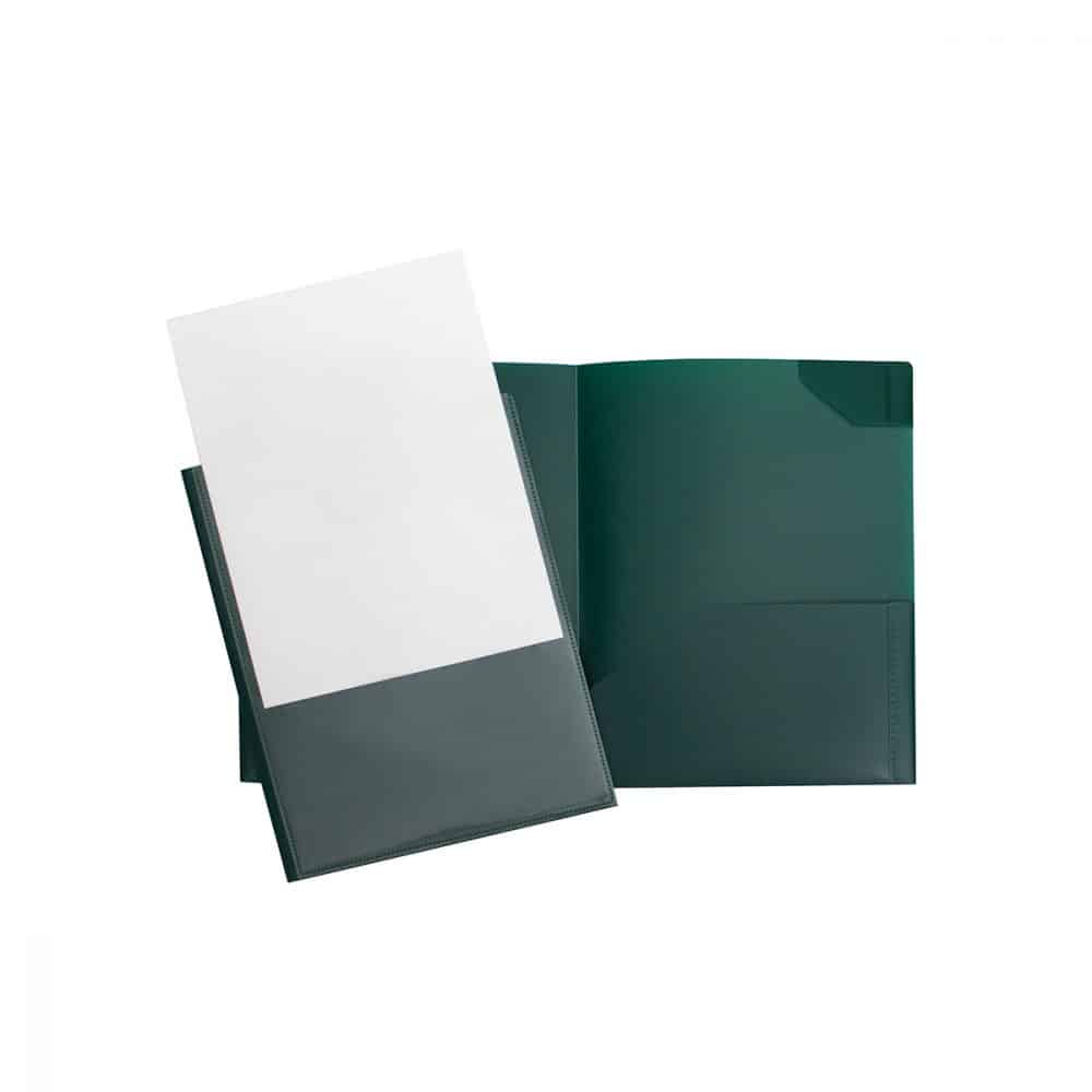 Portfolio plastique Geo avec pochette avant - vert