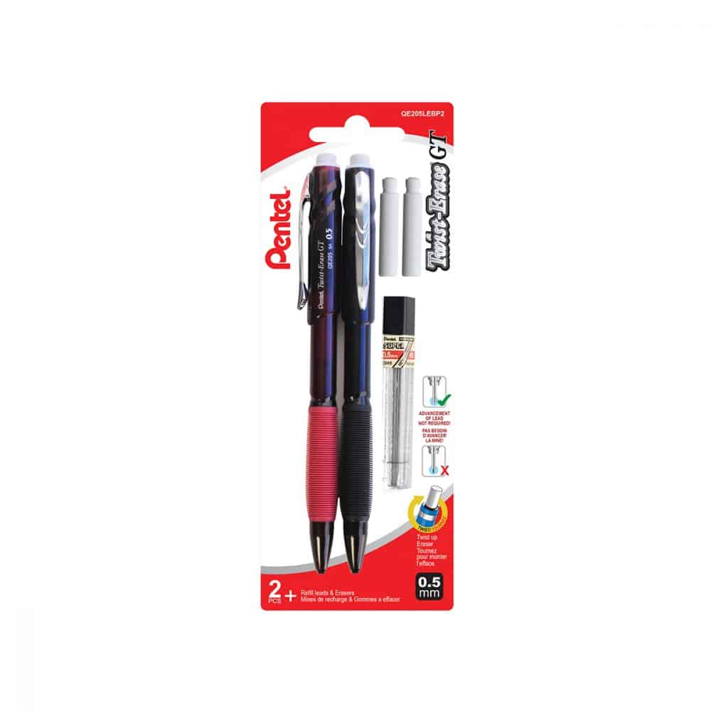 Paquet de 2 porte-mines Pentel TwistErase GT 0.5