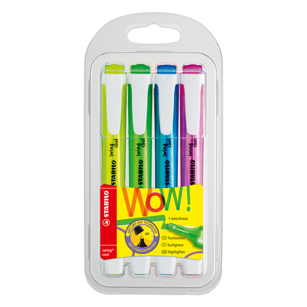 4 surligneurs Stabilo Swing Cool Wow! #1
