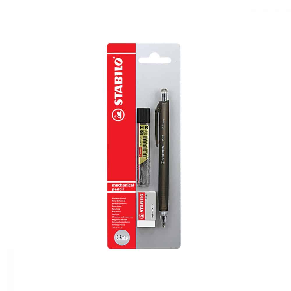 Ensemble porte-mines Stabilo 0.7, efface et mines