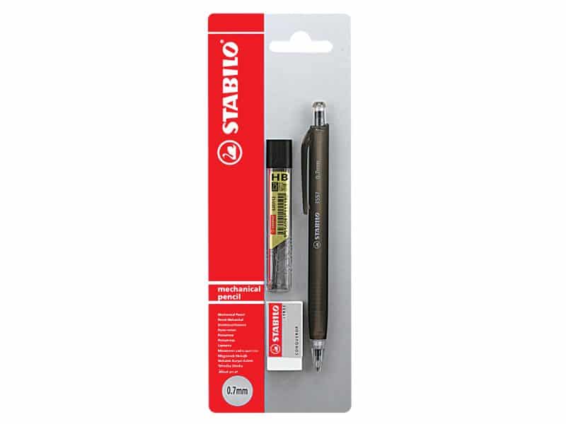Ensemble porte-mines Stabilo 0.7, efface et mines